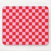 Checked Rosa und Rot Mousepad (Vorne)