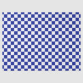 Checked Royal Blue White Seidenpapier (Vorderseite)