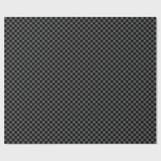 Checked - Schwarz und Grau Geschenkpapier (Flach)