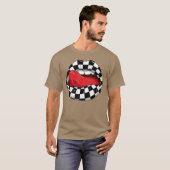 Checked Schwarz-weiß Lip Racer Race Men Wo T-Shirt (Vorne ganz)