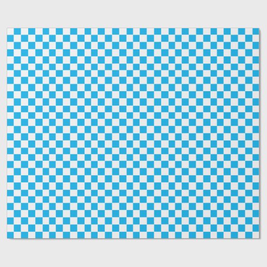 Checked Sky Blue and White Wrapping Paper Geschenkpapier (Flach)