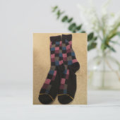 Checked Socks Postkarte (Stehend Vorderseite)