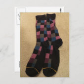 Checked Socks Postkarte (Vorne/Hinten)