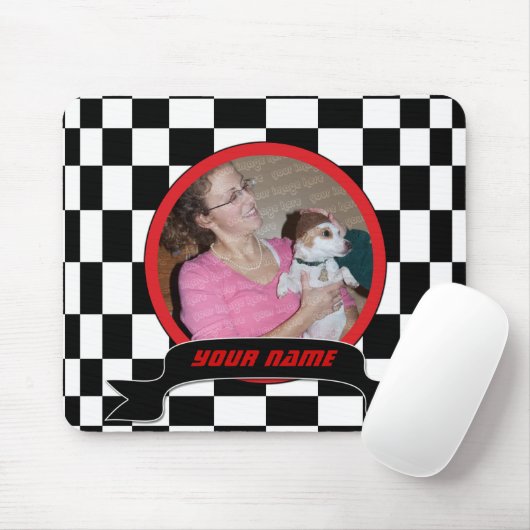 Checked Square Mousepad (Mit Mouse)