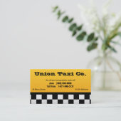 Checked Taxi Business Card Visitenkarte (Stehend Vorderseite)
