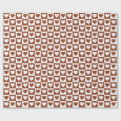 Checked Terracotta Liebe Hearboard Geschenkpapier (Flach)