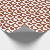 Checked Terracotta Liebe Hearboard Geschenkpapier (Ecke)