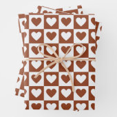 Checked Terracotta Liebe Hearboard Geschenkpapier Set (Beispiel)