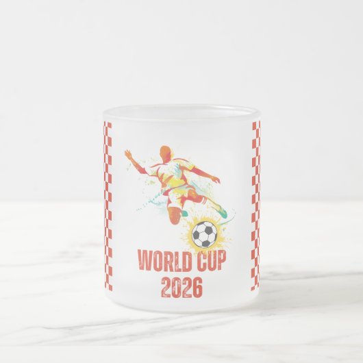 Checked Weltmeisterschaft Soccer 2026 Mattiert Cup Mattglastasse (Mittel)