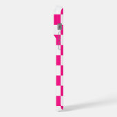 CheckedBox-Quadrate (Hot-Rosa-Retro-Monogramm) iPhone Hülle (Linke Seite)