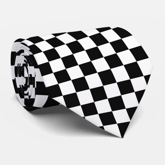 Checker Chessboard Flag Designtie Krawatte (Gerollt)