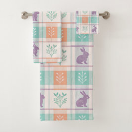 Checker Karierter Ostern Badhandtuch Set