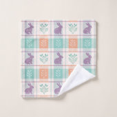 Checker Karierter Ostern Badhandtuch Set (Waschlappen)