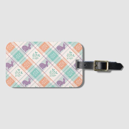 Checker Karierter Ostern Gepäckanhänger (Vorderseite (Horizontal))