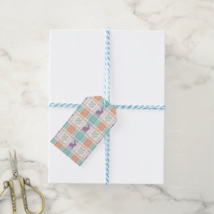 Checker Karierter Ostern Geschenkanhänger