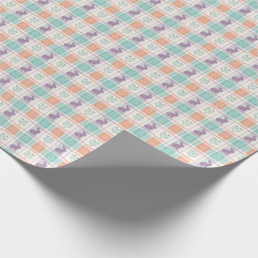 Checker Karierter Ostern Geschenkpapier (Ecke)