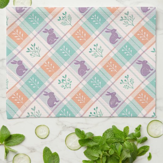 Checker Karierter Ostern Geschirrtuch (Gefaltet)