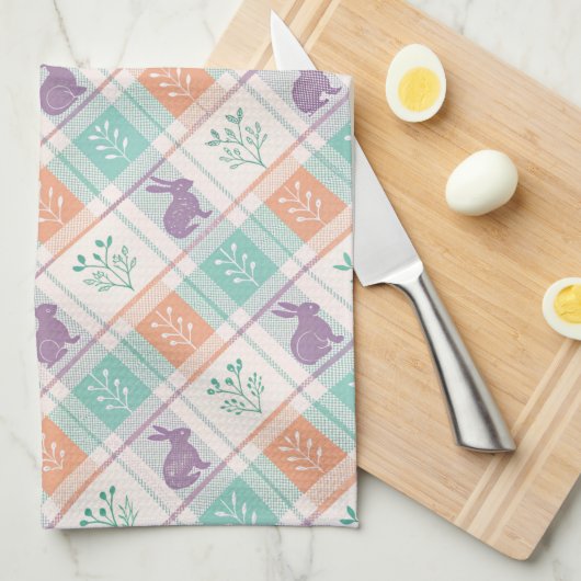 Checker Karierter Ostern Geschirrtuch (Viertel Falte)