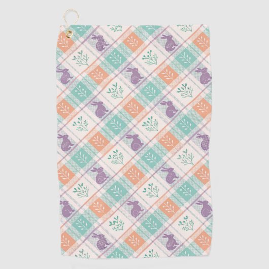 Checker Karierter Ostern Golfhandtuch (Vorderseite)