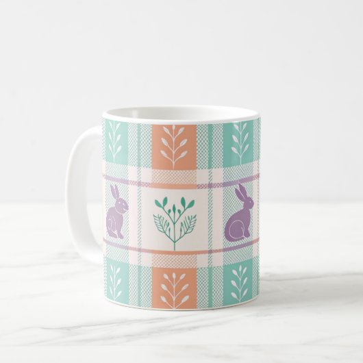 Checker Karierter Ostern Kaffeetasse (Vorderseite Links)