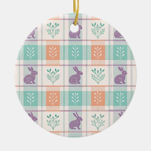 Checker Karierter Ostern Keramik Ornament (Vorne)