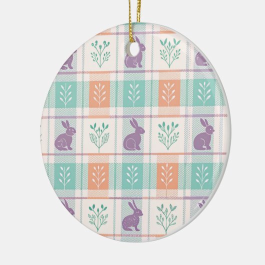 Checker Karierter Ostern Keramik Ornament (Links)
