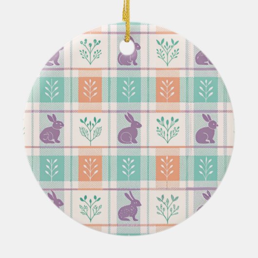 Checker Karierter Ostern Keramik Ornament (Hinten)