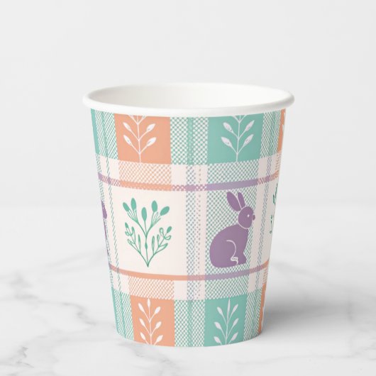 Checker Karierter Ostern Pappbecher (Rückseite)