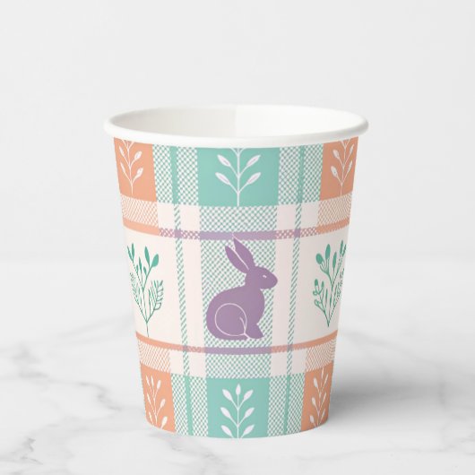 Checker Karierter Ostern Pappbecher (Links)