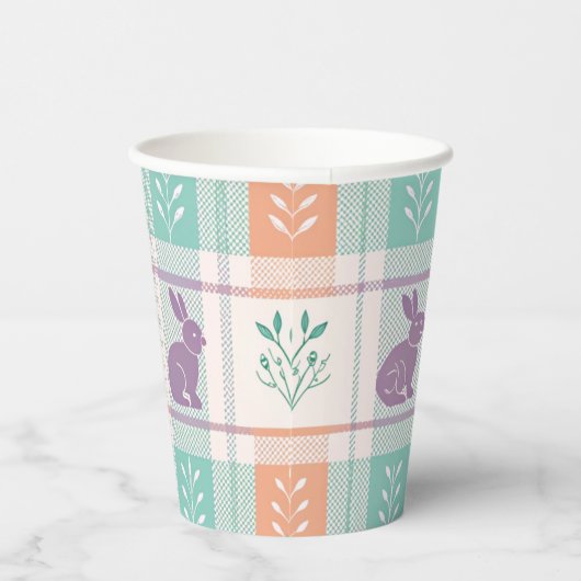 Checker Karierter Ostern Pappbecher (Rechts)