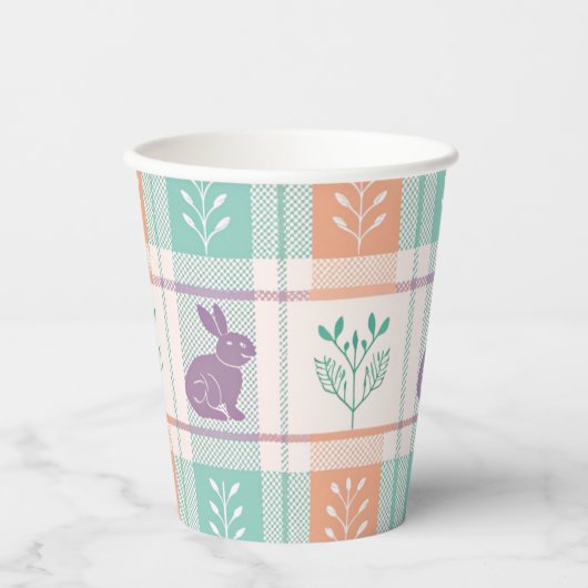 Checker Karierter Ostern Pappbecher (Vorderseite)