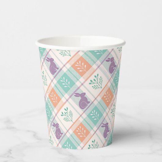 Checker Karierter Ostern Pappbecher (Links)