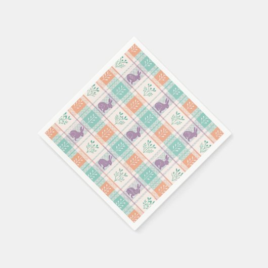 Checker Karierter Ostern Serviette (Ecke)