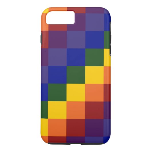 Checker Regenbogen iPhone 8 Plus/7 Plus Tough Case (Rückseite)