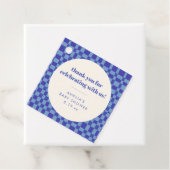 Checkerboard Blue Custom Baby Shower Thank You Geschenkanhänger (Beispiel)