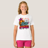 Checkerboard BOO! Ghost Pumpkin Art T-Shirt (Vorne ganz)