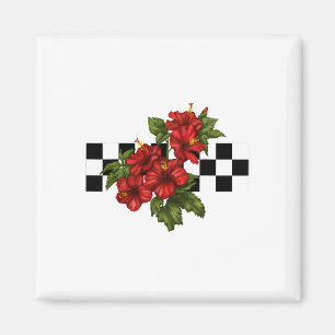 Checkerboard für den tropischen Hibiskus Magnet