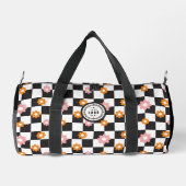 Checkerboard für die eigene Blume hinzufügen Duffle Bag (Rückseite)
