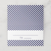 Checkerboard für Navy Blue und White Petite Platzkarte (Außenseite Aufgefaltet)