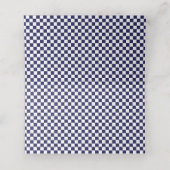 Checkerboard für Navy Blue und White Petite Platzkarte (Innenseite Aufgefaltet)