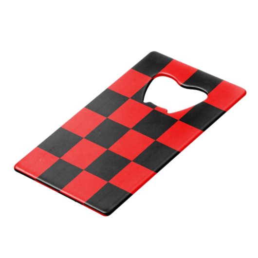 CHECKERBOARD GELDKARTEN FLASCHENÖFFNER (Vorderseite Schrägansicht)