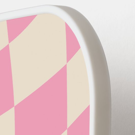 Checkerboard Groovy Retro Anpassbarer Name Pickleball Schläger (Linke Seite)