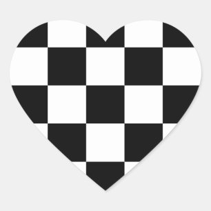 "Checkerboard" - herzförmige Aufkleber