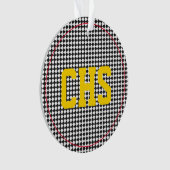 Checkerboard INITIALS School Colors Sportteam Ornament (Vorderseite)