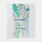 Checkerboard Kiosk Park View Fleecedecke (Vorderseite)