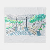 Checkerboard Kiosk Park View Fleecedecke (Vorderseite (Horizontal))