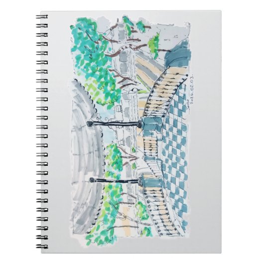 Checkerboard Kiosk Park View Notizblock (Vorderseite)