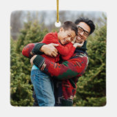 Checkerboard Merry & Bright Christmas Ornament (Rückseite)