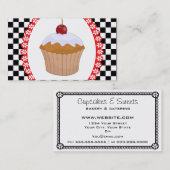 Checkerboard Muffin Bakery Business Card Visitenkarte (Vorne/Hinten)