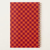 Checkerboard Orange Burgundy Retro Pattern 2026 Planer (Rückseite)